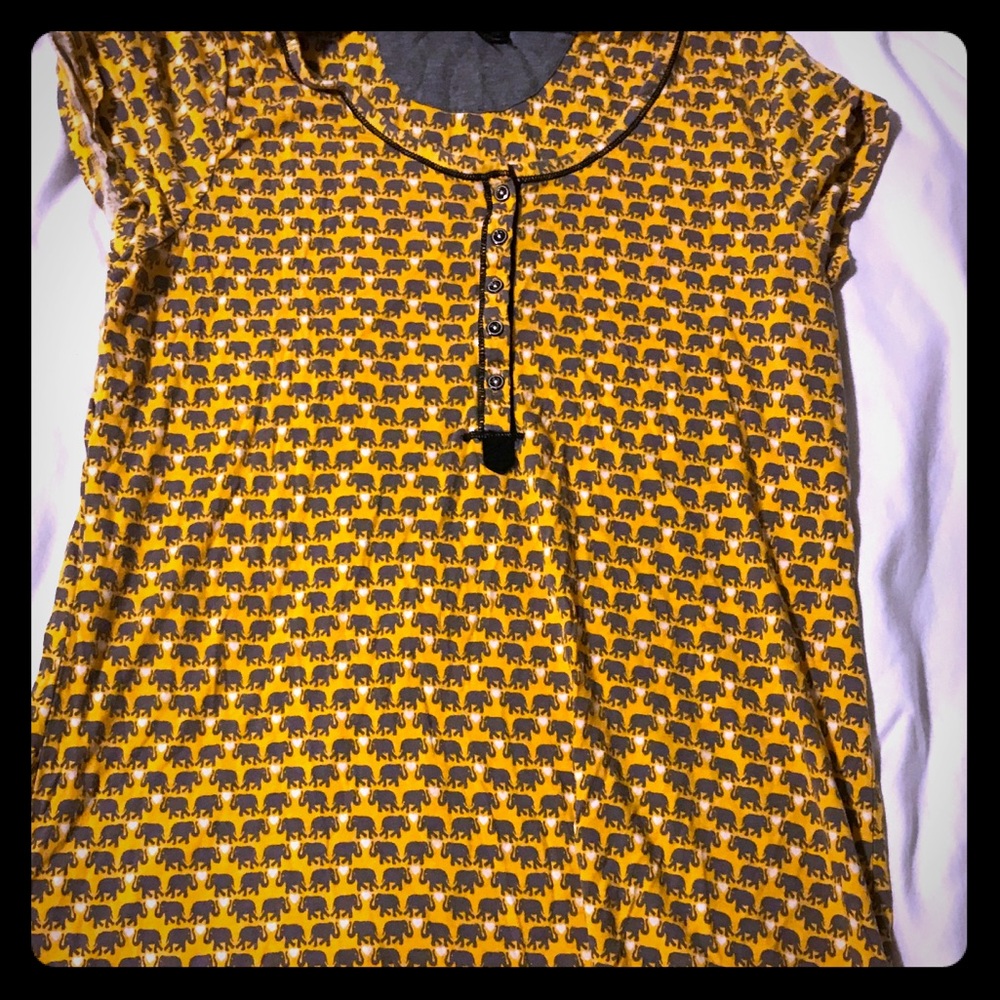 Yellow super comfortable night gown sleep shirt